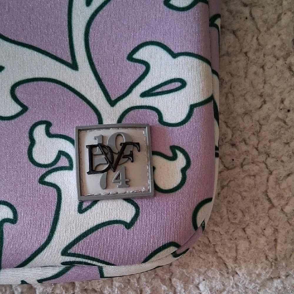 Diane Von Furstenberg Purple and White Floral Laptop Bag New